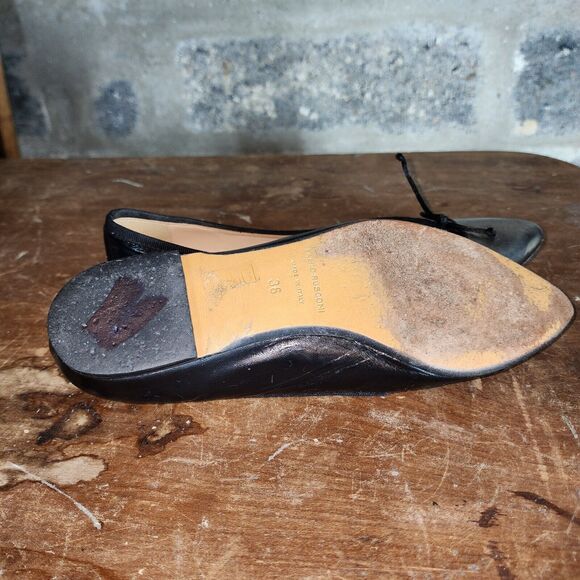 FABIO RUSCONI 36 5.5 black metallic pointed toe ballet flats - Picture 7 of 7